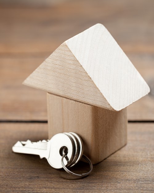 Wooden house and key